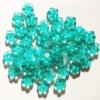 50 3x8mm Transparent Turquoise Cupped Flower Beads